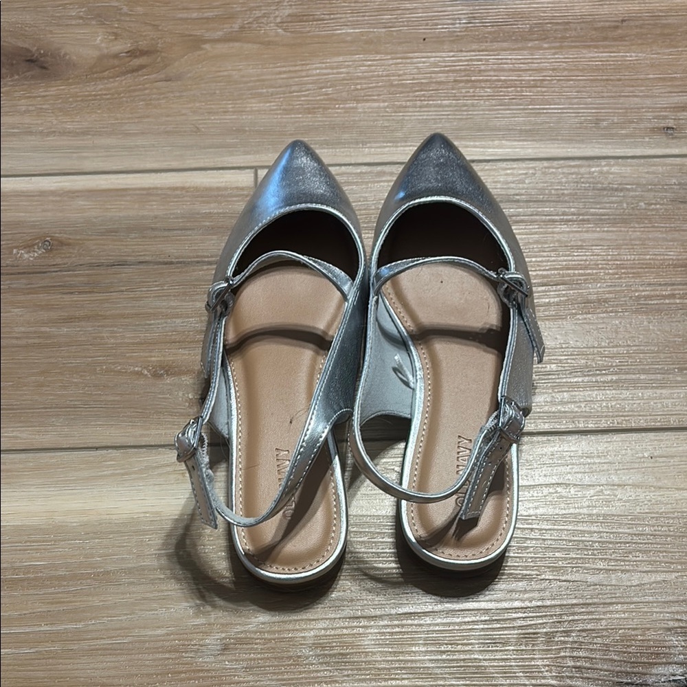Old Navy Silver Flats with Ankle Straps